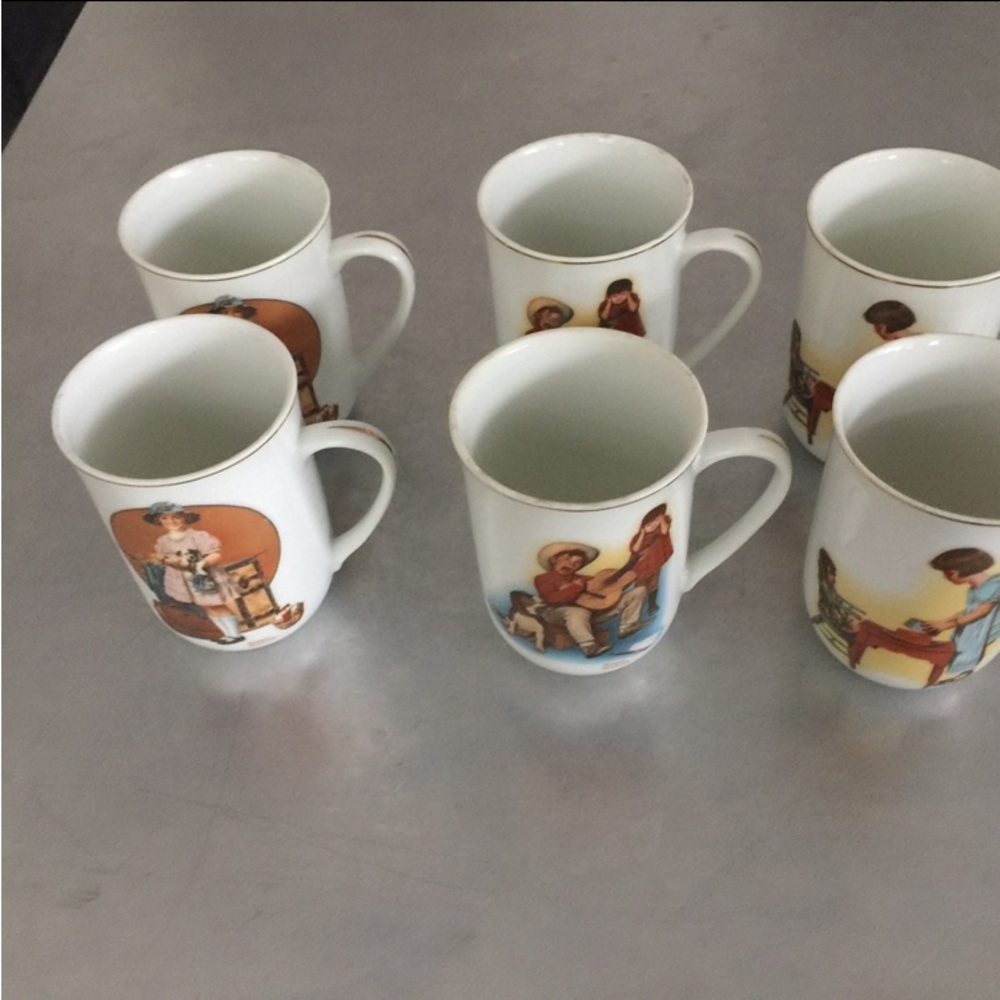 ⭐️Norman Rockwell⭐️ceramic mugs 6pcs